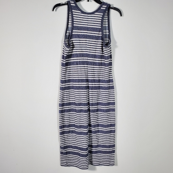 GAP Blue & White Stripe Knit Midi Dress Size Medium - Picture 5 of 6
